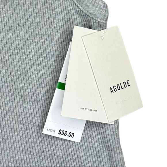 AGOLDE Women’s Gray Poppy Scoop Ribbed Stretch Tank Top Size Large - Picture 8 of 8